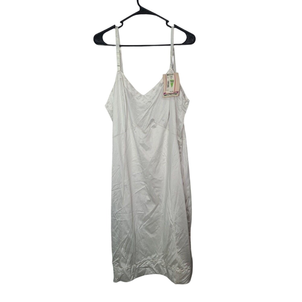 Vintage Mary Barron Montgomery Ward White Full Slip Nylon Lingerie Size 44 NOS